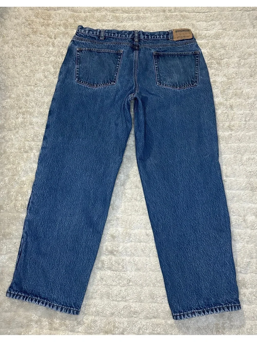 Eddie Bauer Relaxed Fit medium wash straight leg 100% cotton denim jeans 38x30